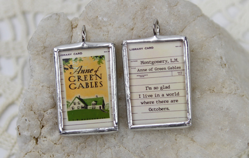 Anne Of Green Gables Book Cover Quote Soldered Art Jewelry Charm or Necklace