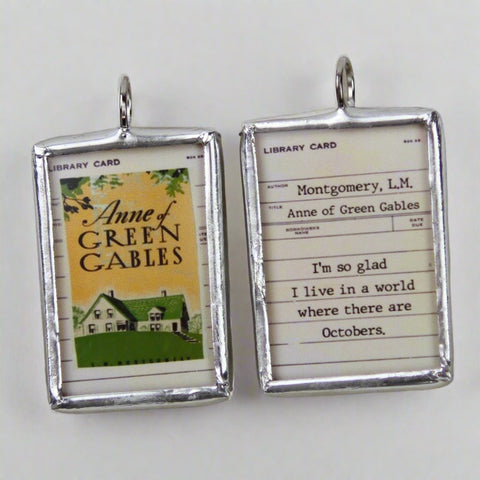 Anne Of Green Gables Book Cover Quote Soldered Art Jewelry Charm or Necklace