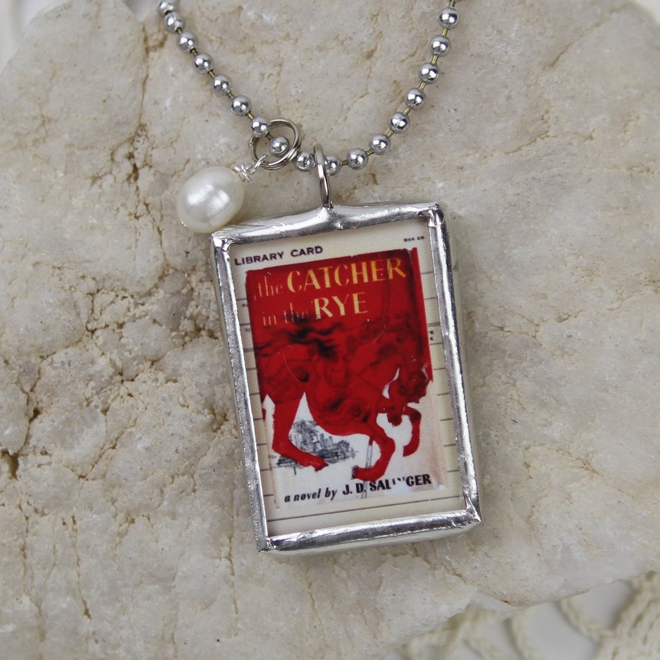 Catcher In The Rye Book Cover Quote Soldered Art Jewelry Charm or Necklace