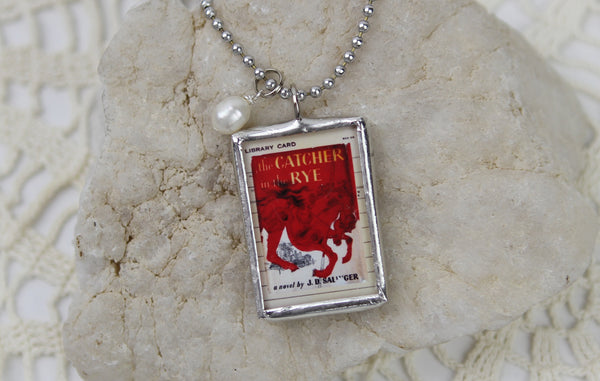 Catcher In The Rye Book Cover Quote Soldered Art Jewelry Charm or Necklace