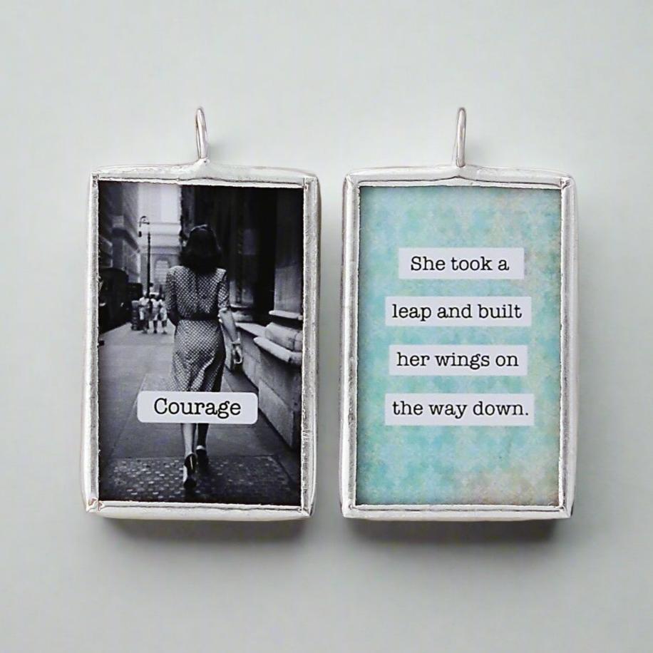 Courage Soldered Jewelry Charm