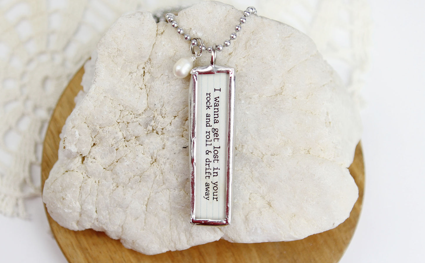 Drift Away Lyric Stick Soldered Art Jewelry Charm