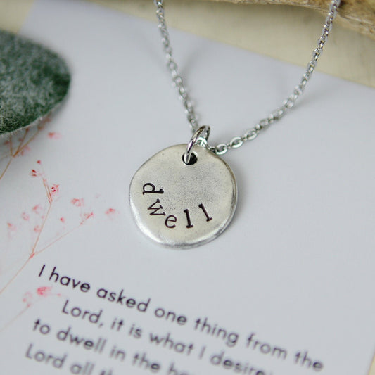 Dwell Hand Stamped Scripture Necklace