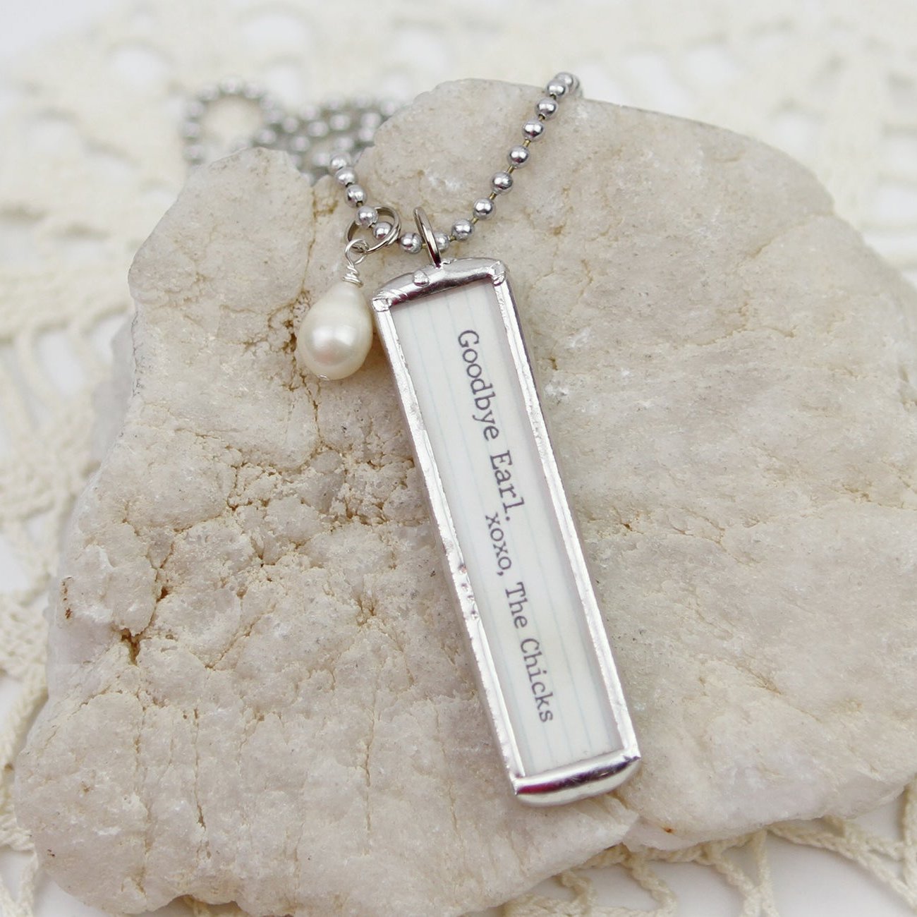 Goodbye Earl Lyric Soldered Art Jewelry Charm or Necklace