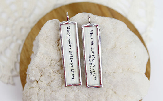 Livin' On A Prayer Lyric Stick Soldered Art Jewelry Charm