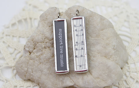 Support Live Music Soldered Art Jewelry Charm or Necklace