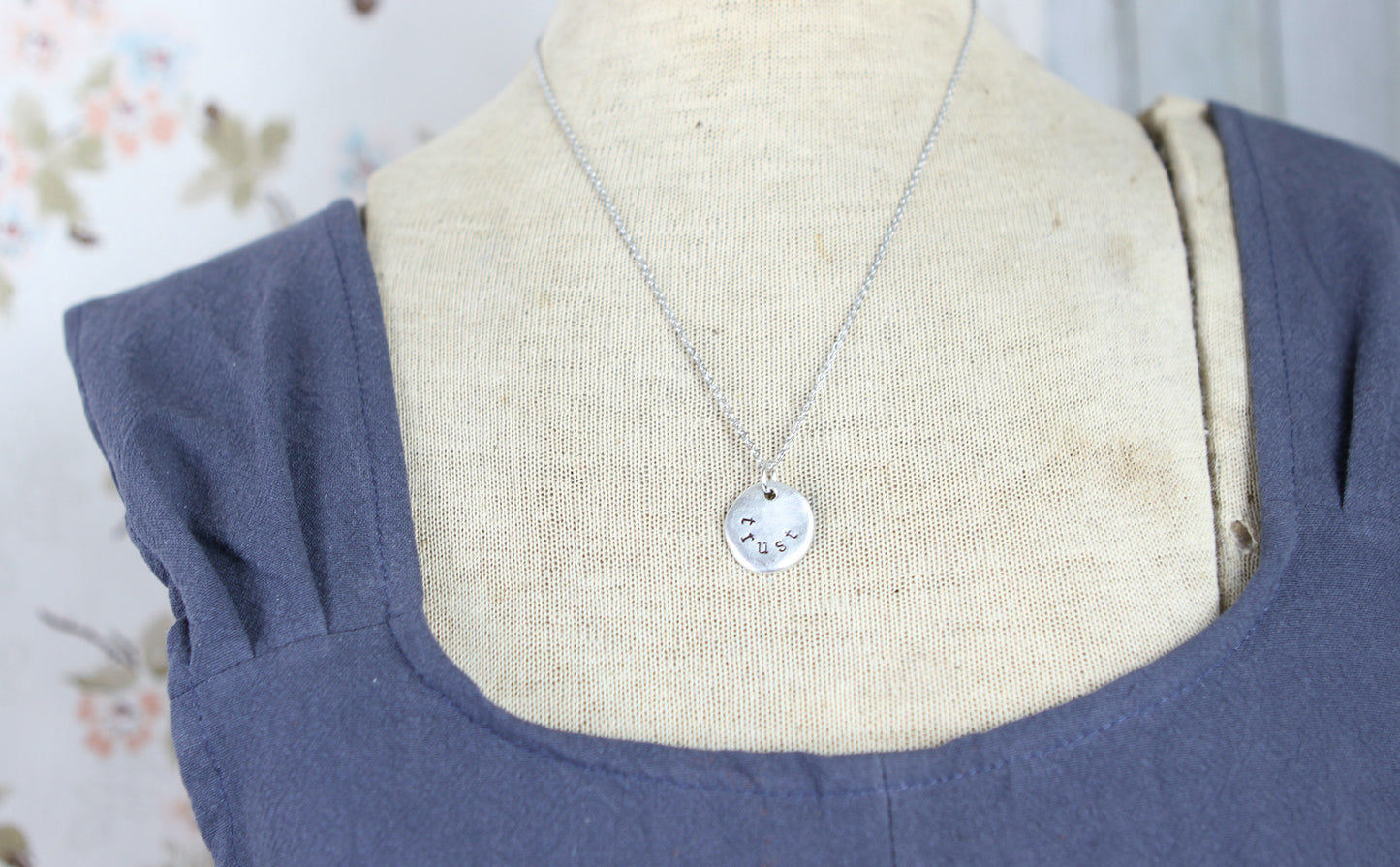 Trust Hand Stamped Scripture Necklace