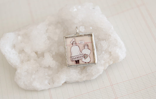 Sisters Soldered Art Charm