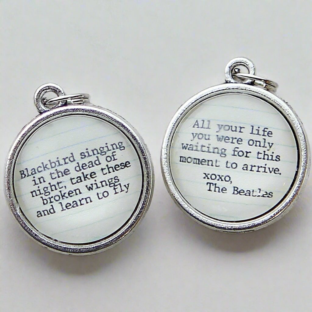 Beatles Blackbird Double Sided Bubble Jewelry Charm