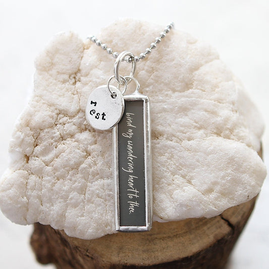 Bind My Wandering Heart To Thee Faith Hymn Charm Necklace