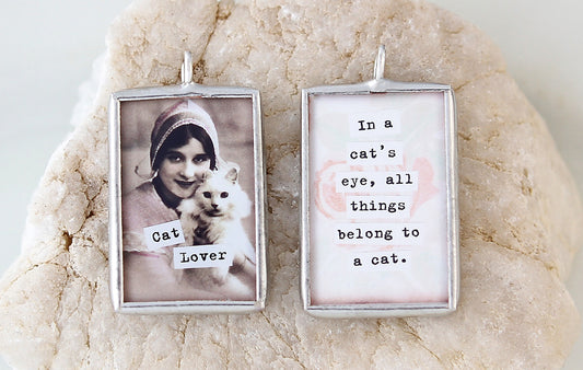 Cat Lover Soldered Art Charm