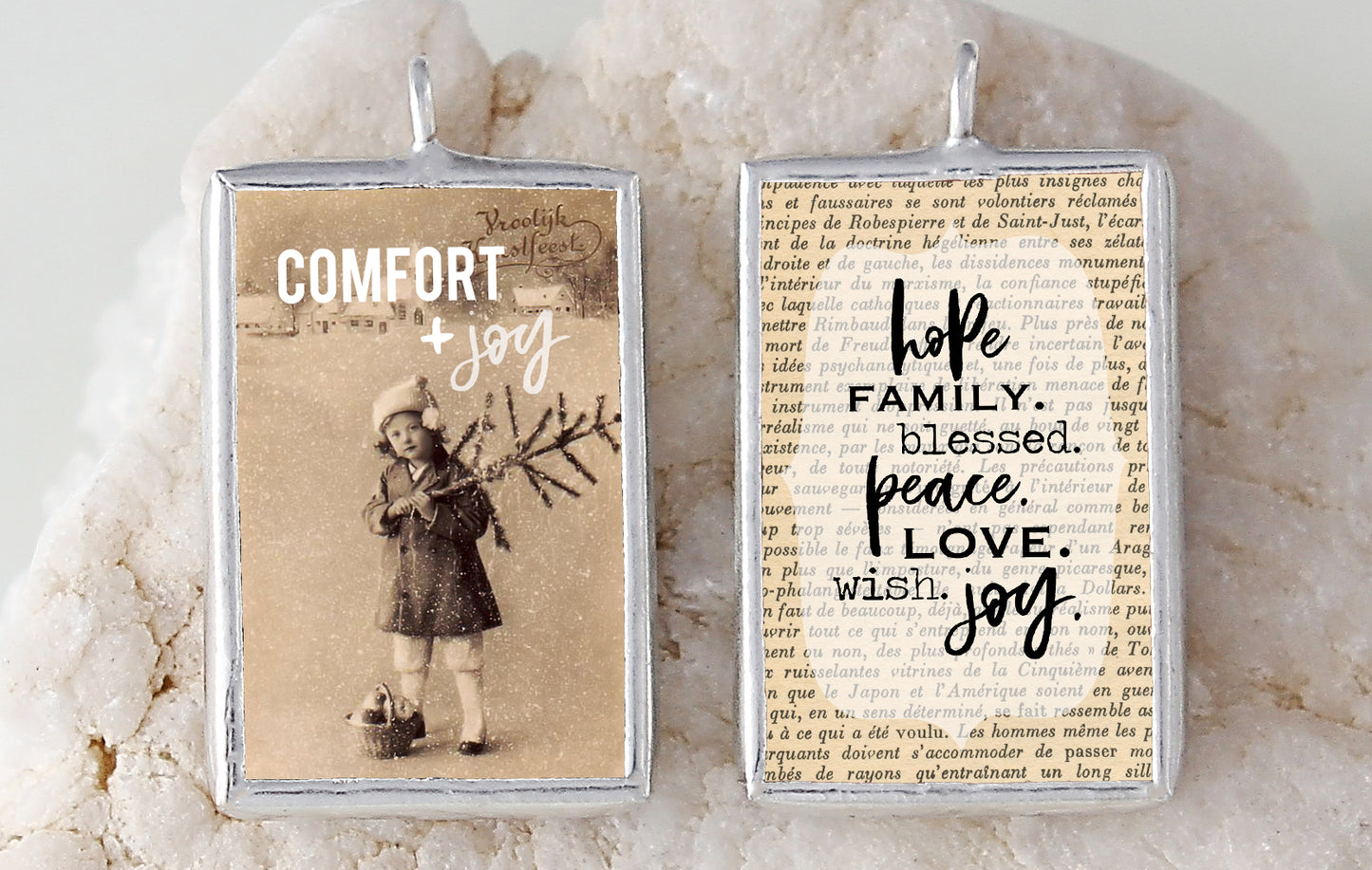 Comfort and Joy Soldered Art Charm