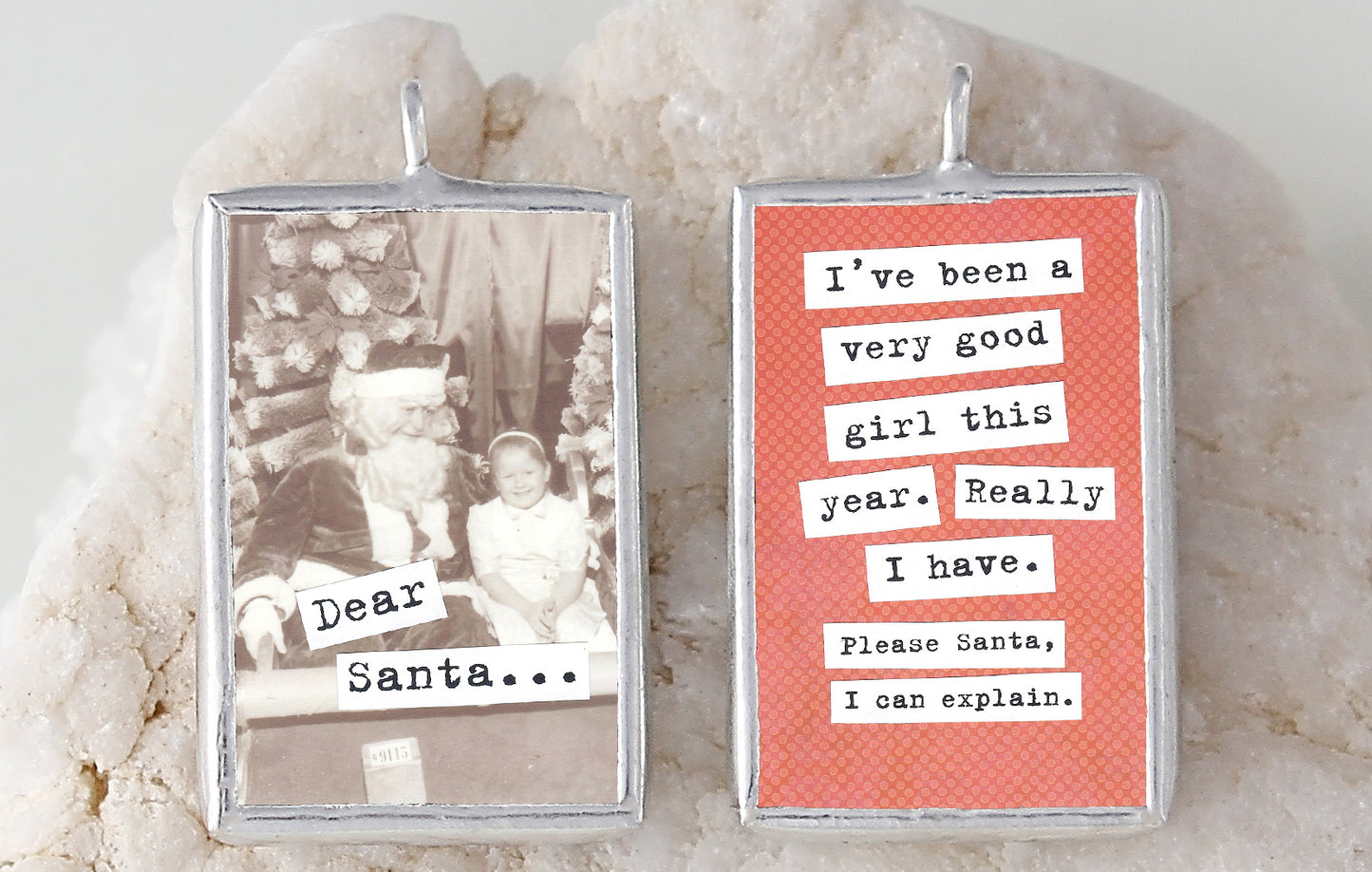 Dear Santa Soldered Art Charm - Jennifer Dahl Designs