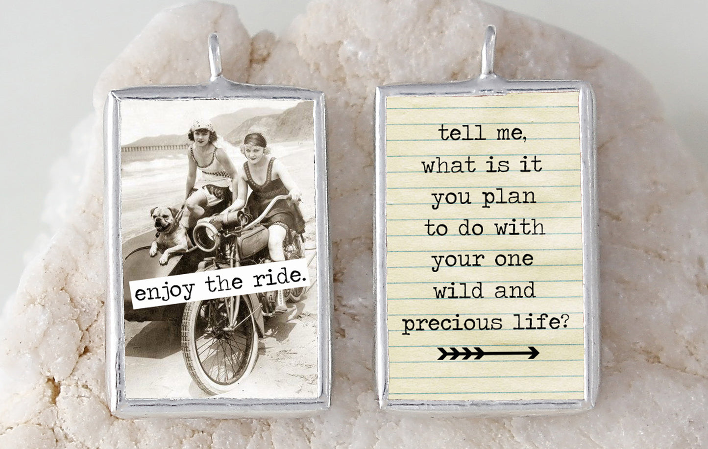 Enjoy the Ride Soldered Art Charm