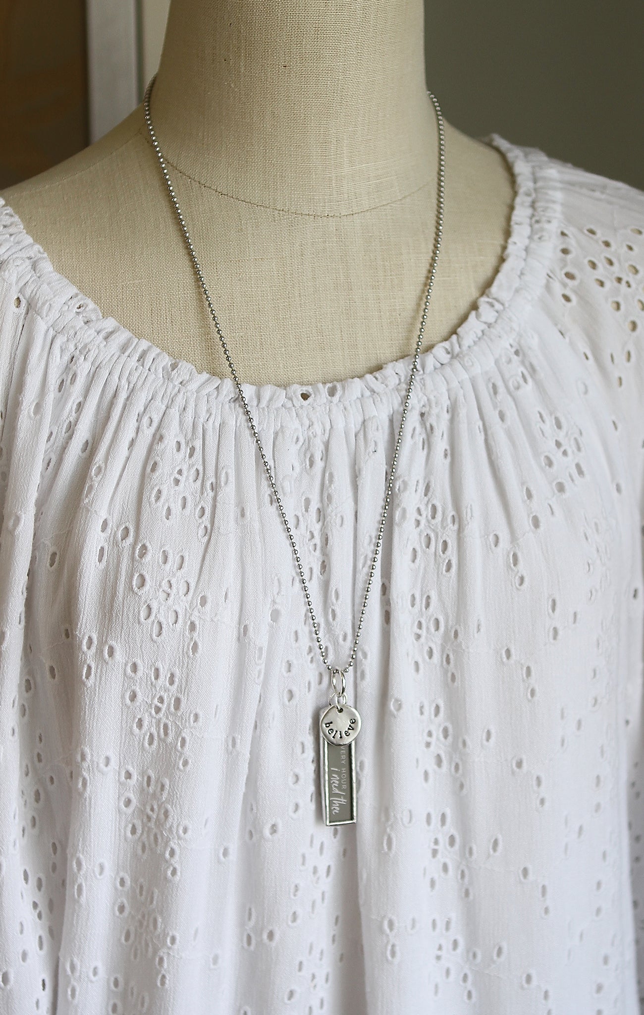 Every Hour I Need Thee Faith Hymn Charm Necklace