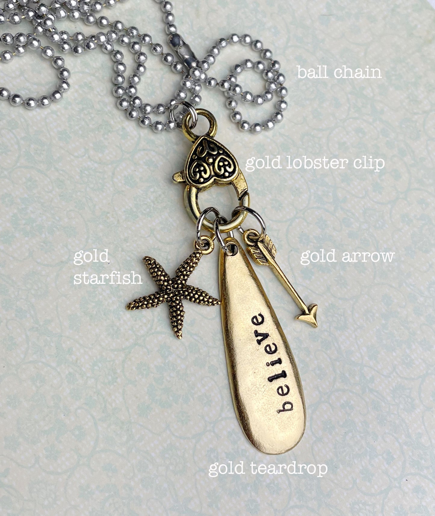 Custom Teardrop Word Charm