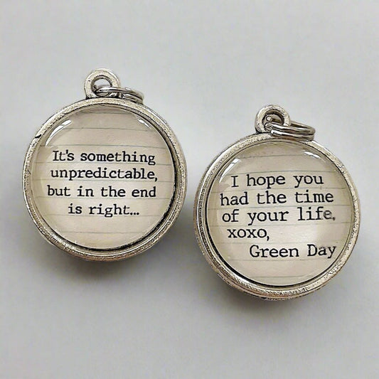 Green Day Time of Your Life Double Sided Bubble Jewelry Charm