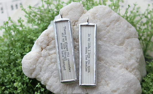 In My Life Lyric Stick Soldered Art Jewelry Charm