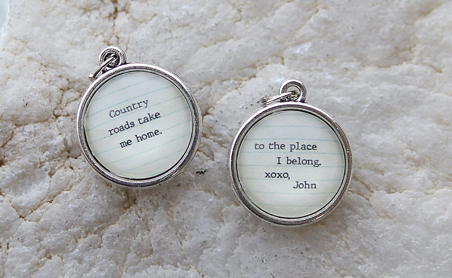 John Denver Country Roads Double Sided Bubble Jewelry Charm