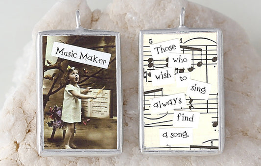 Music Maker Soldered Art Charm