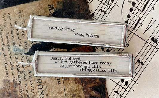 Let's Go Crazy Prince Lyric Stick Soldered Art Jewelry Charm