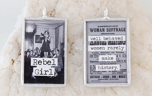 Rebel Girl Soldered Art Charm