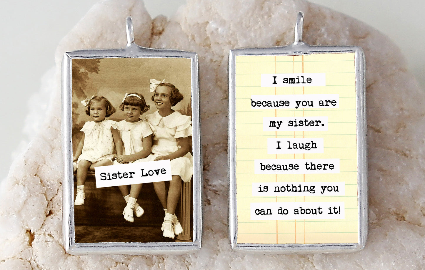 Sister Love Soldered Art Charm