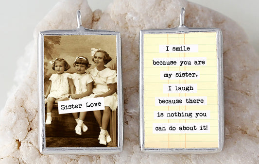 Sister Love Soldered Art Charm