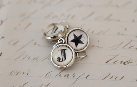 Tiny Cream Initial Bubble Charm - Jennifer Dahl Designs