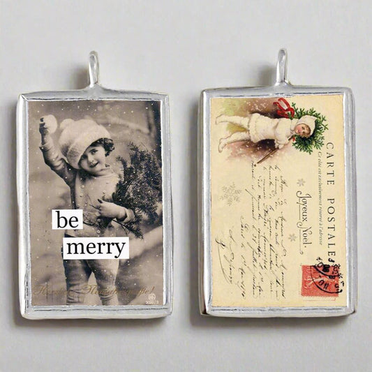 Be Merry Holiday Soldered Charm - Jennifer Dahl Designs